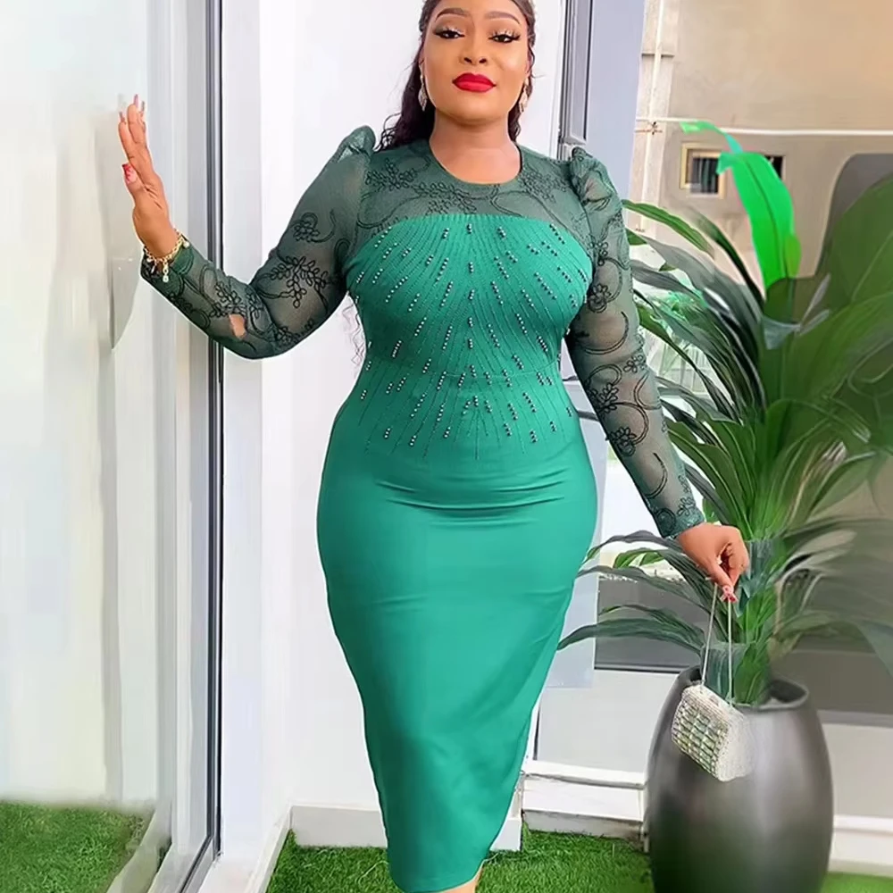 2024 женское кружевное платье-Русалка для свадьбы и выпускного вечера, вечернее платье-макси с блестками, элегантное платье большого размера с вышивкой