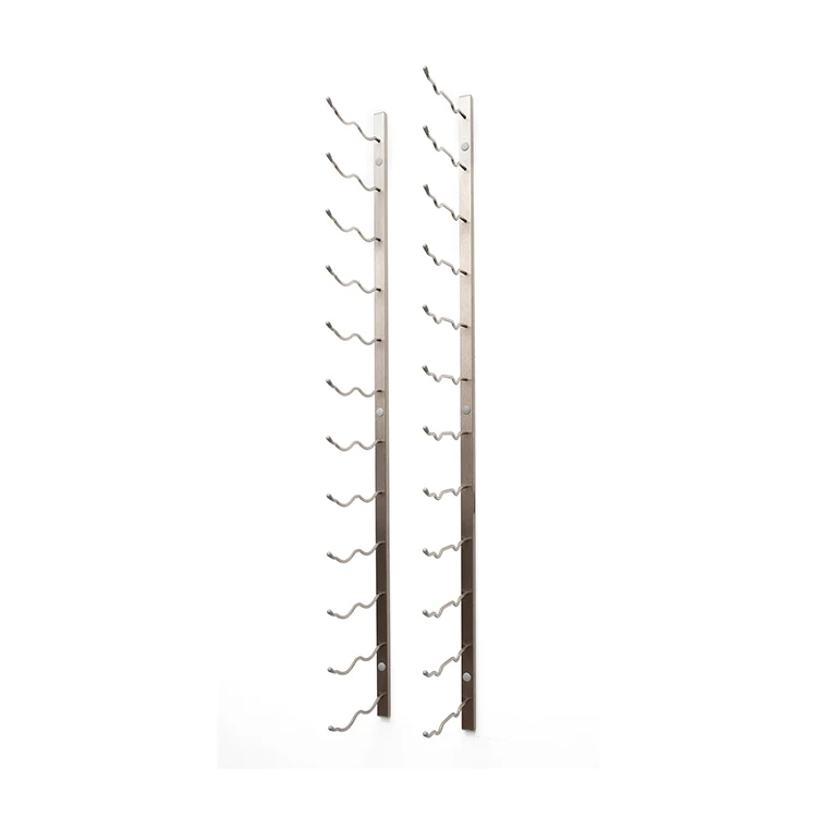 24 bottle decorative stainless steel metal wine rack wall