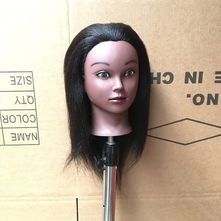 Training Heads African Real Hair Hairdressing Wig Real Hair Model Head Training Head Braid Hair Mannequin