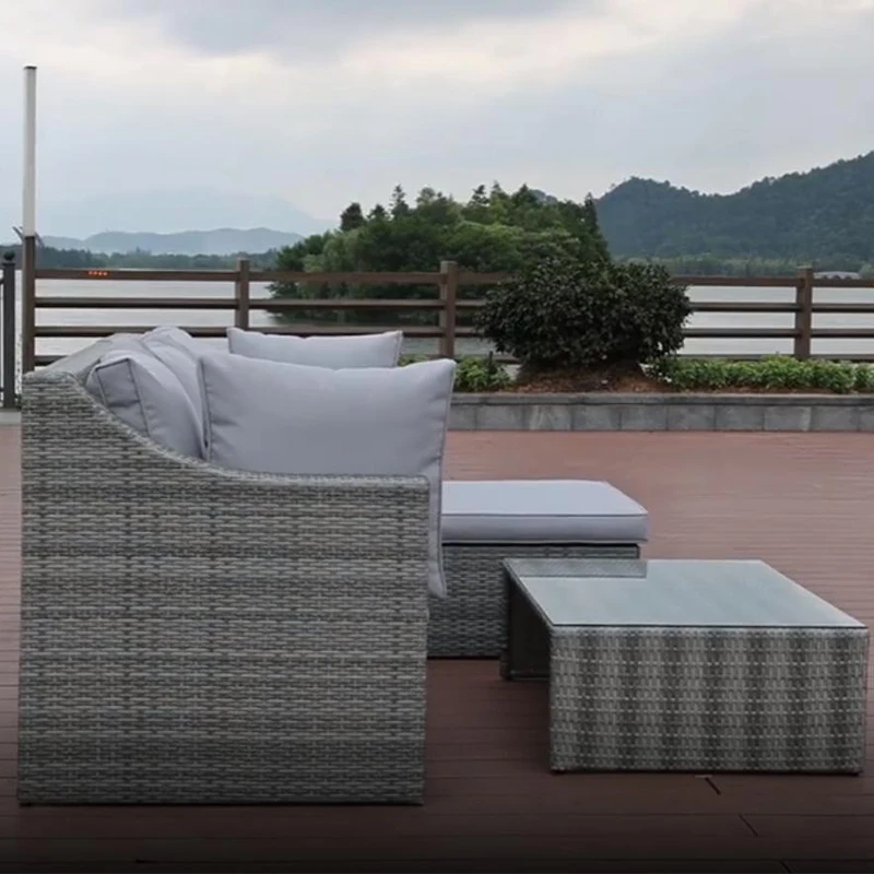 
Outdoor 3 set rising reclining poly luxurious comfortable patio couch wicker sofa rectangular rattan sofa 