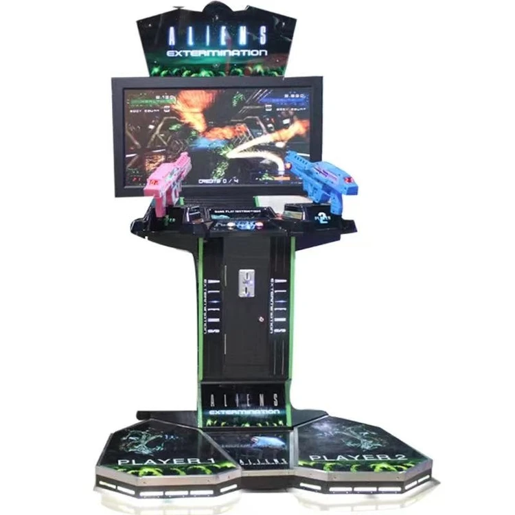 Цветной игровой автомат с монетами на заказ, игровой автомат для стрельбы инопланетянина, распродажа