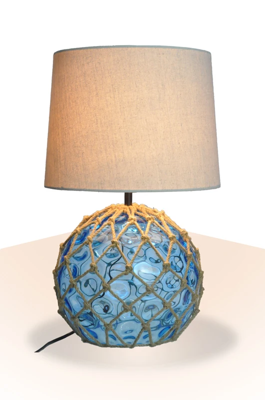 Home decor fashion  rope glass base linen shade desk lamp