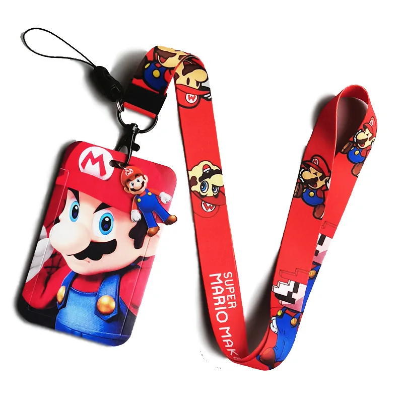 DL2904 Cartoon anime hard bus card holder, mobile phone long lanyard, student campus access control work card holder