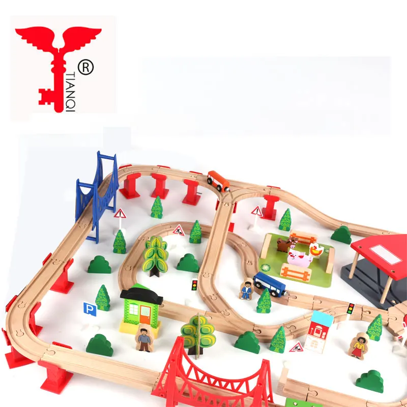 Kids DIY assemble set city car race track railway toy