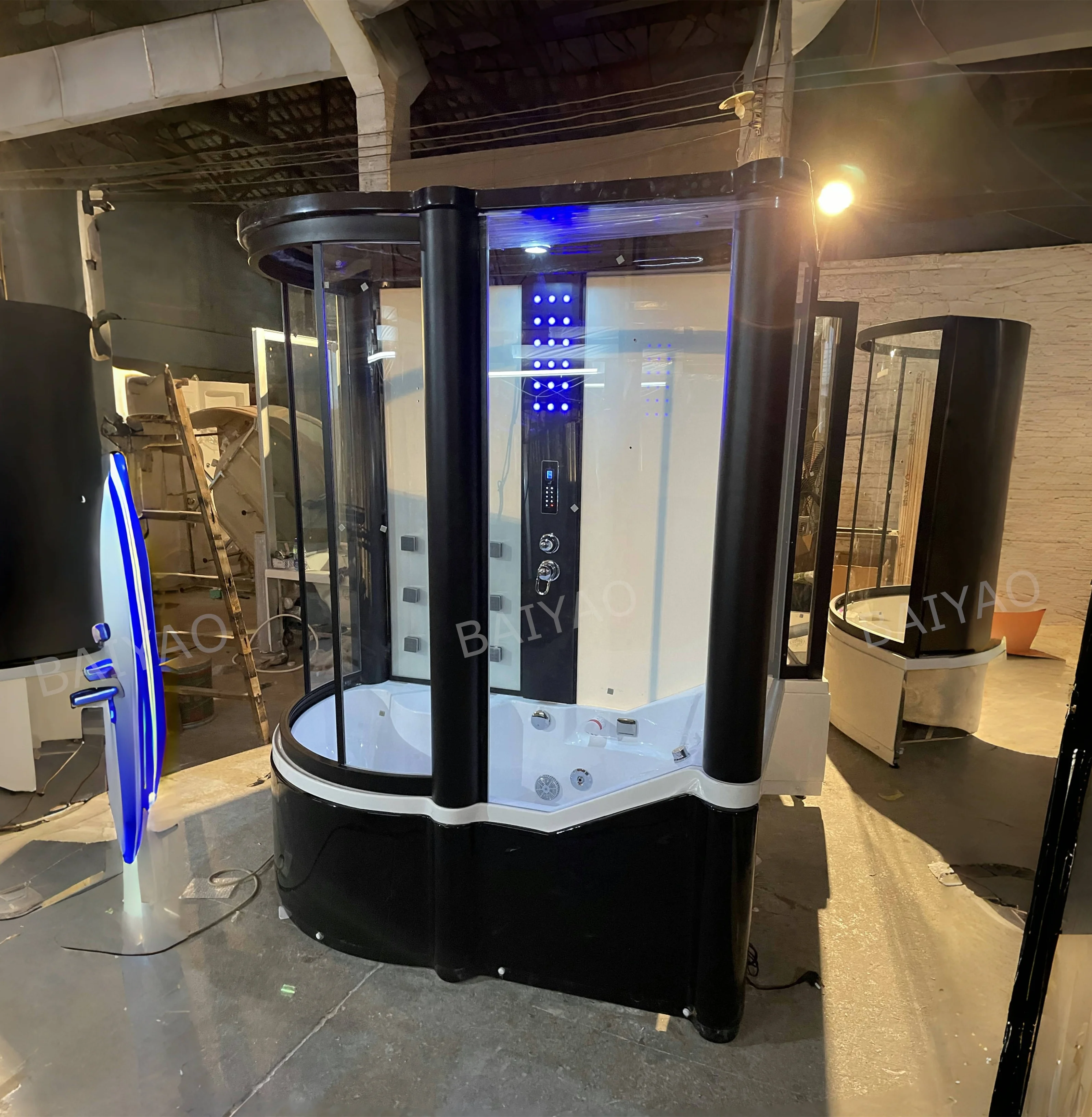 Designer Series Fashionable Prefab Portable Steam Room Shower Bathroom With Tempered Glass