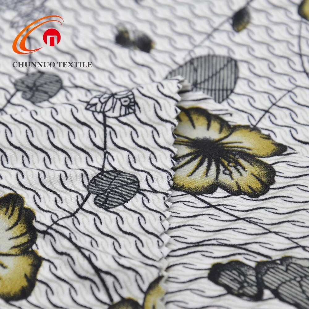Chunnuo DTY Brushed Weft Knitted Fabric Poly Spandex Printed for men