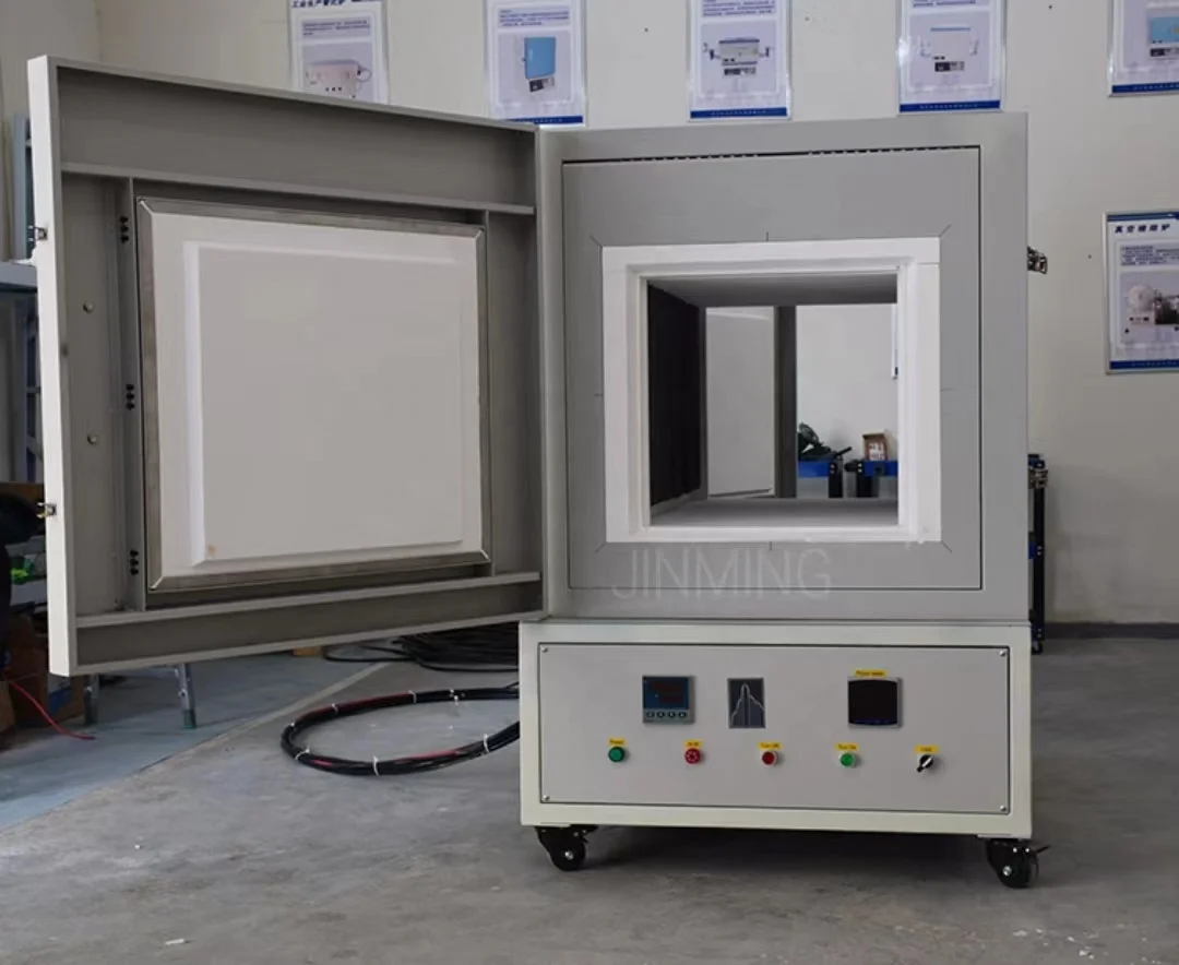 Double doors 1200C 1400C 1600C PID controlling ceramic sintering electric muffle furnace