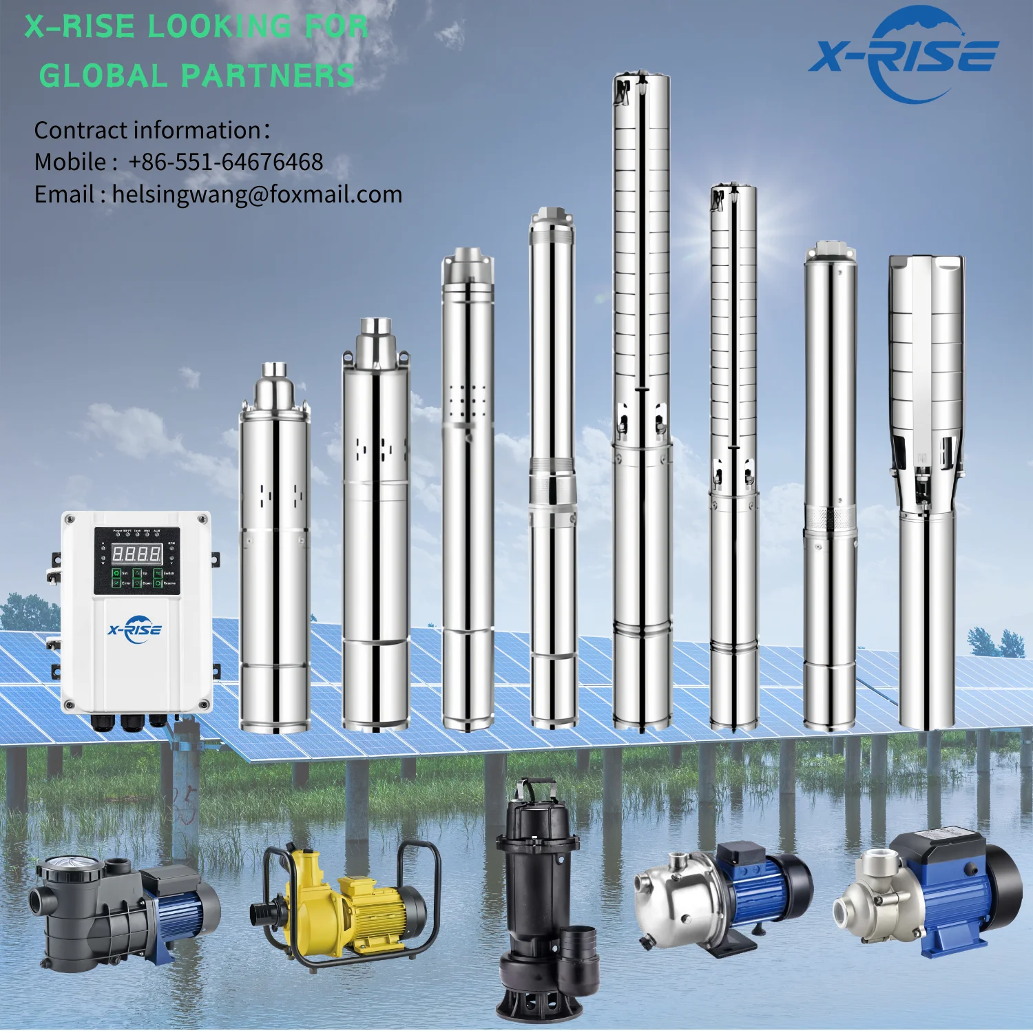 Stainless Steel Submersible Solar Water Pump 24V/72V for Irrigation on Farms & Agriculture Fuelled by Solar Power