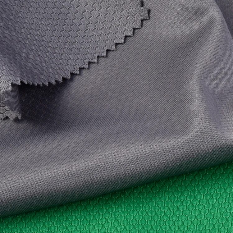 Factory sale 100%polyester double faced jacquard football grid interlock bird eye mesh fabric for football suit