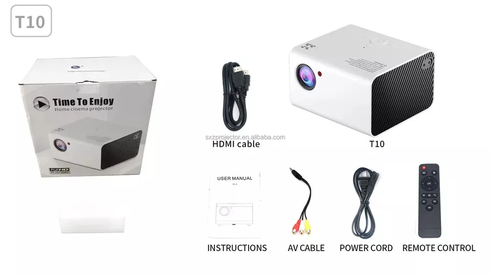 T10 5000 Lumens 200 ANSI WIFI BT Android Smart Projector 1920*1080P Full LED Home Theater Beamer