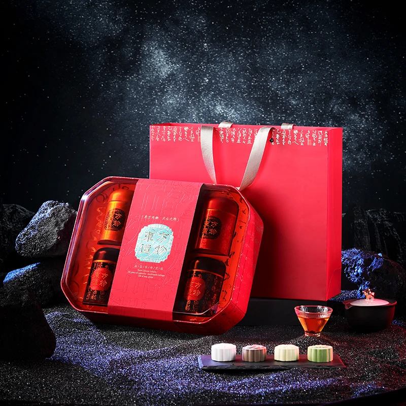 Chinese suppliers Custom Design Logo Printing box Octagonal Paper insert Moon cake Gift Packaging Box  party gift