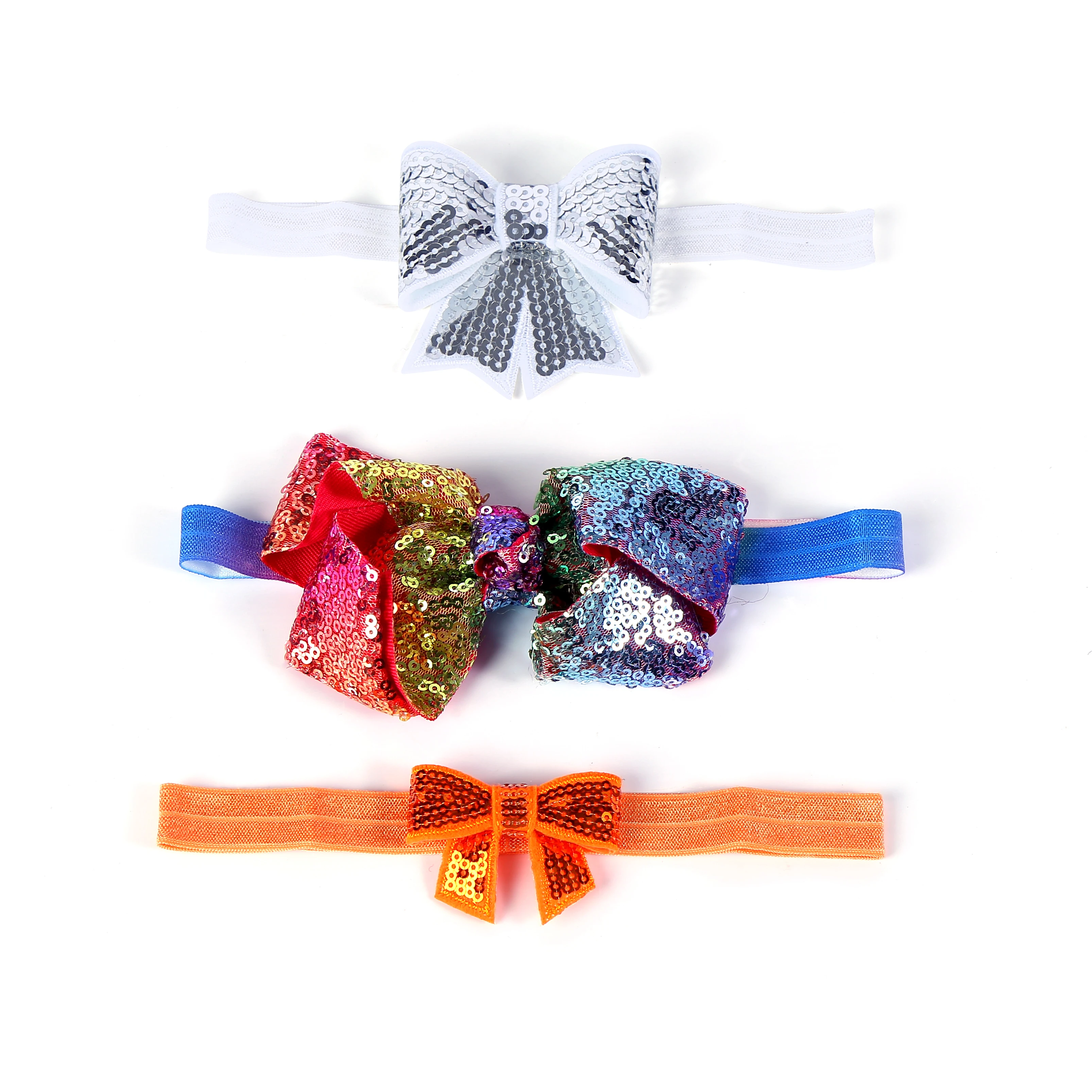 
Wholesale Fashion Sequin Color Hair Girls Bow Sequin Baby hair accessories 