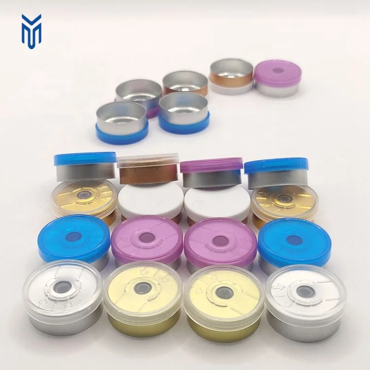 Wholesale 20mm color Tear Off Cap Aluminum Plastic Flip Top Vial Caps For Injection Bottle
