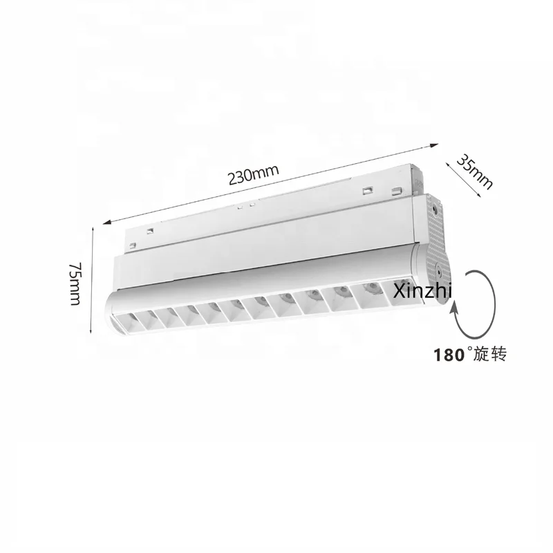 6w LED COB adjustable grille magnet track light low voltage 48v rail linear lighting fixture for living room