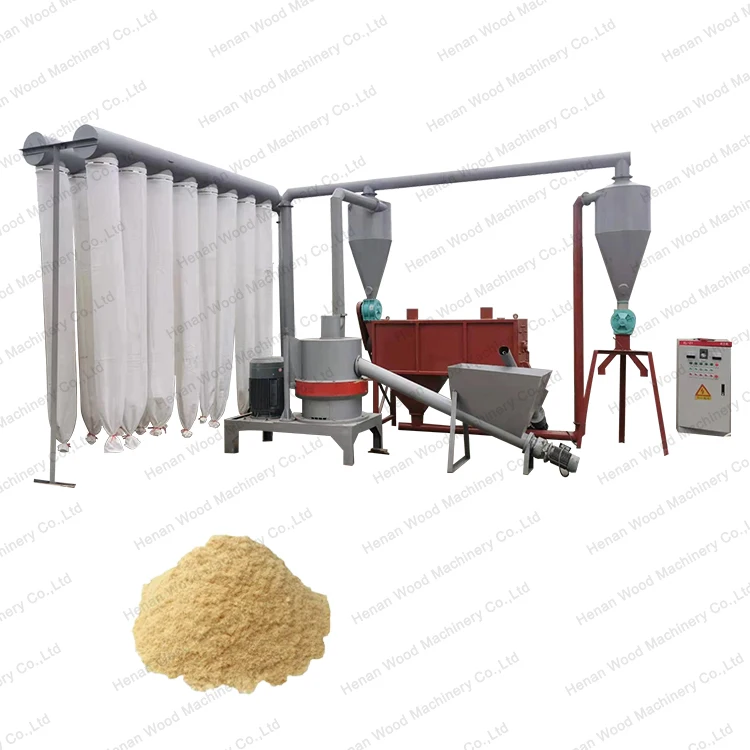 Industrial fine sawdust powder grinder wood chips to flour grinding machine