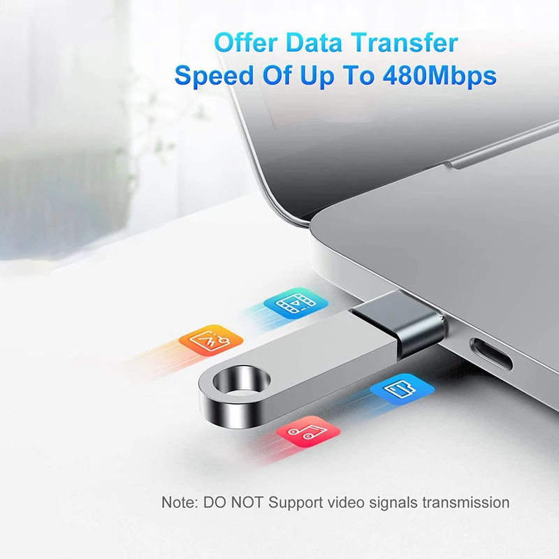 aluminium alloy shell OTG USB to Type-C adapter for charging and data transmission