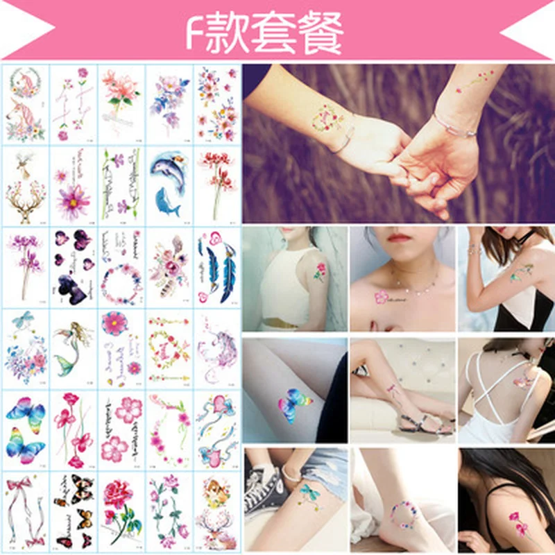 30pcs Stickers Hot Sale Small Sexy Cartoon Tattoo DIY Star Tattoo Sticker Love Women Body Finger Art Waterproof Girl Favors