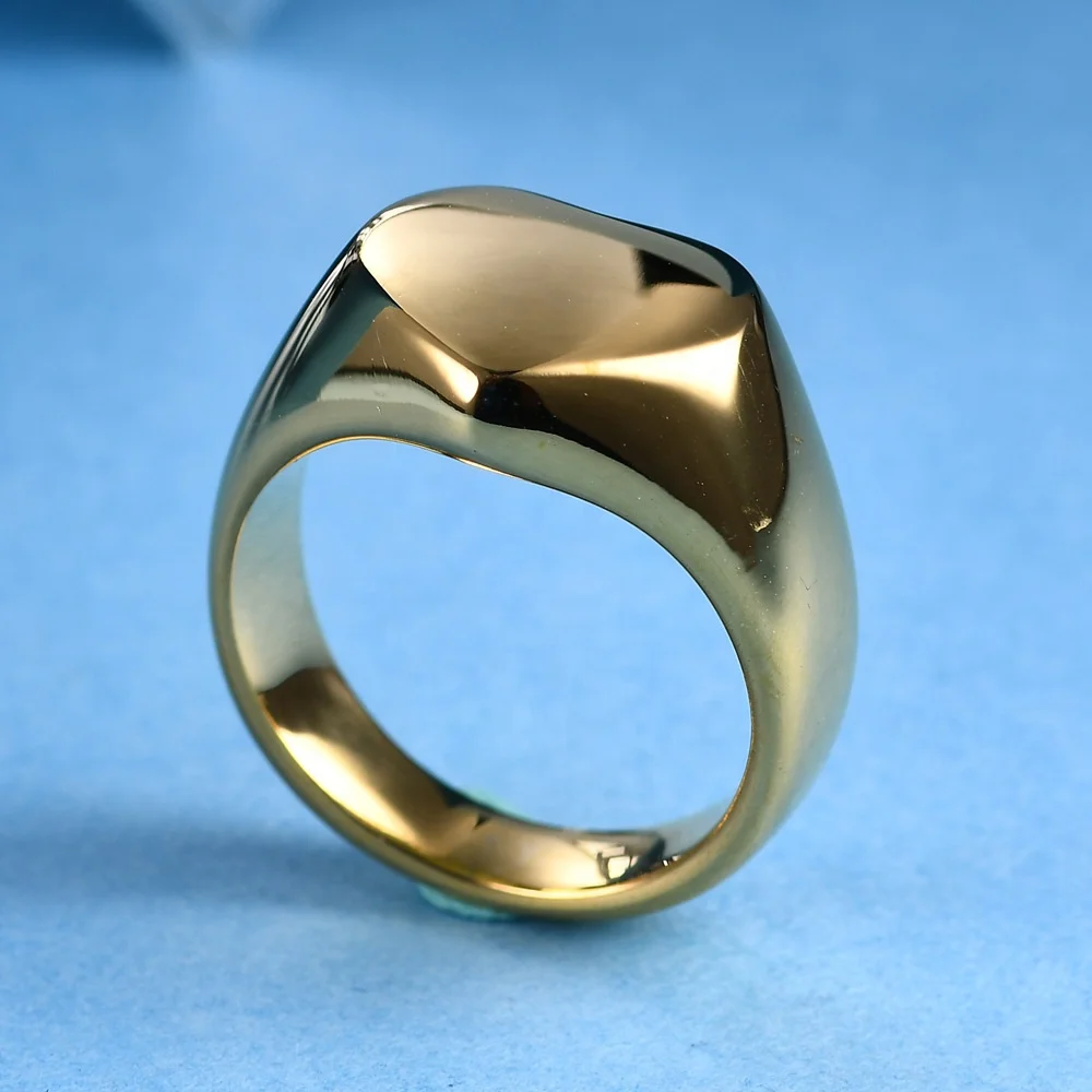 
manufacturer 18K gold plated ring jewelry stainless steel Couples wedding Heart Shape gold ring mens women ring wholesale 