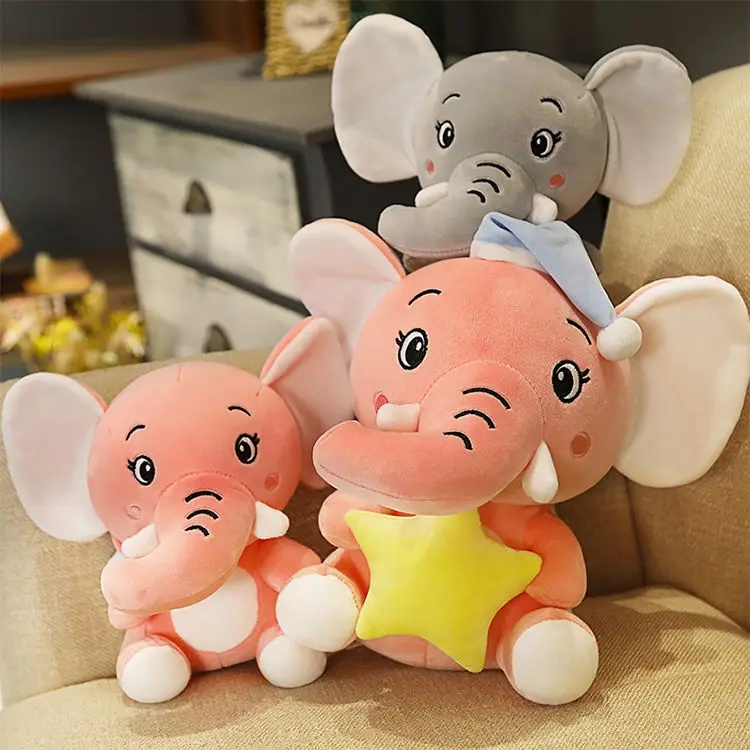 NEW Cute Plush And Stuffed Baby Elephants Toys With Big Ears Wholesale Cheap LOW MOQ Colorful Soft Toy Plush Elephant