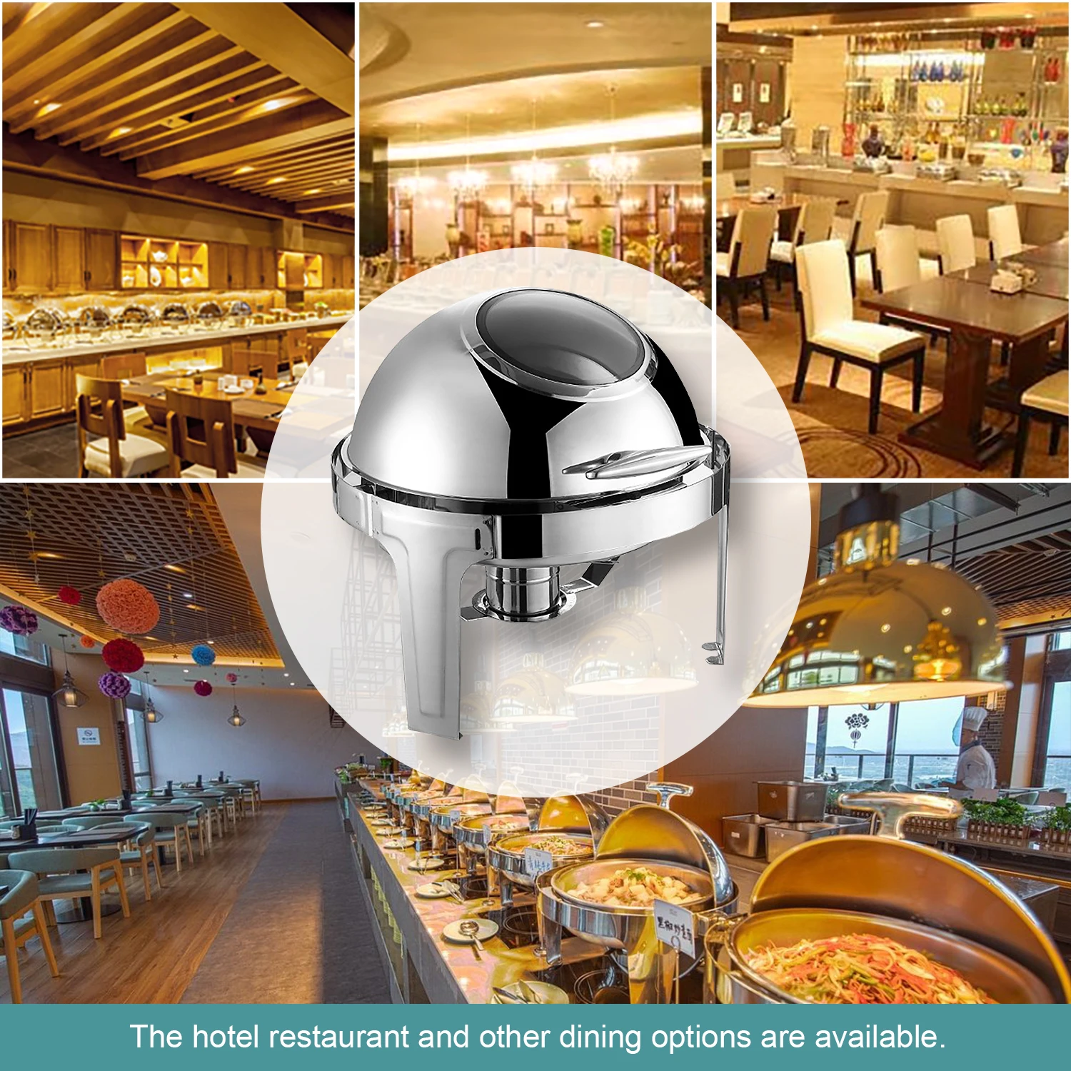 YITIAN Hot Sale Golden Round Chafing Dish Stainless Steel  Buffet Set Restaurant Equipment  For Hotel Catering