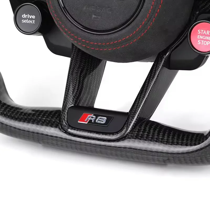R8 With Start Button Drive Select Half Alcantara Steering Wheel for Audi A3 A4 A5 A6 C7 C6 C8 B7 B8 B9 Q3 Q5 Q7 RS3 RS7 S600 8V