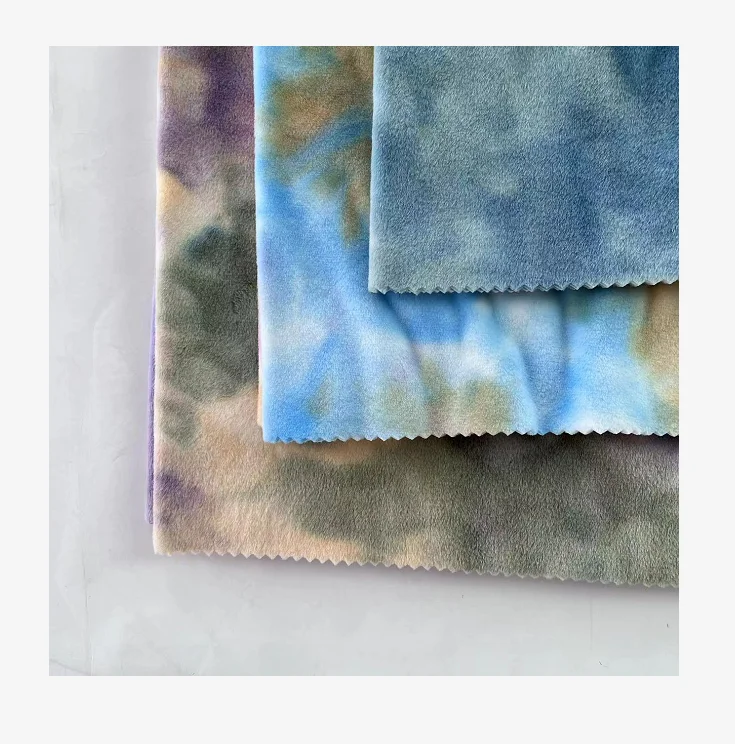 97%Polyester 3%Spandex  soft velvet tie dye
