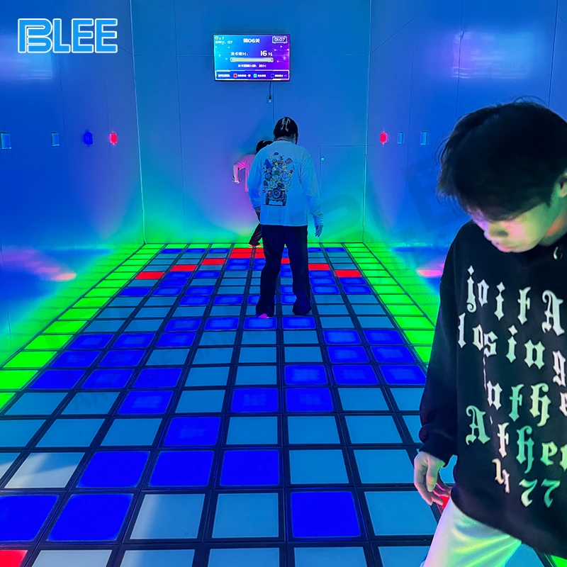 Amusement Park Interactive Projection Hopscotch Floor Activate Games Grid Led Floor Light Dance laser floor is lava game