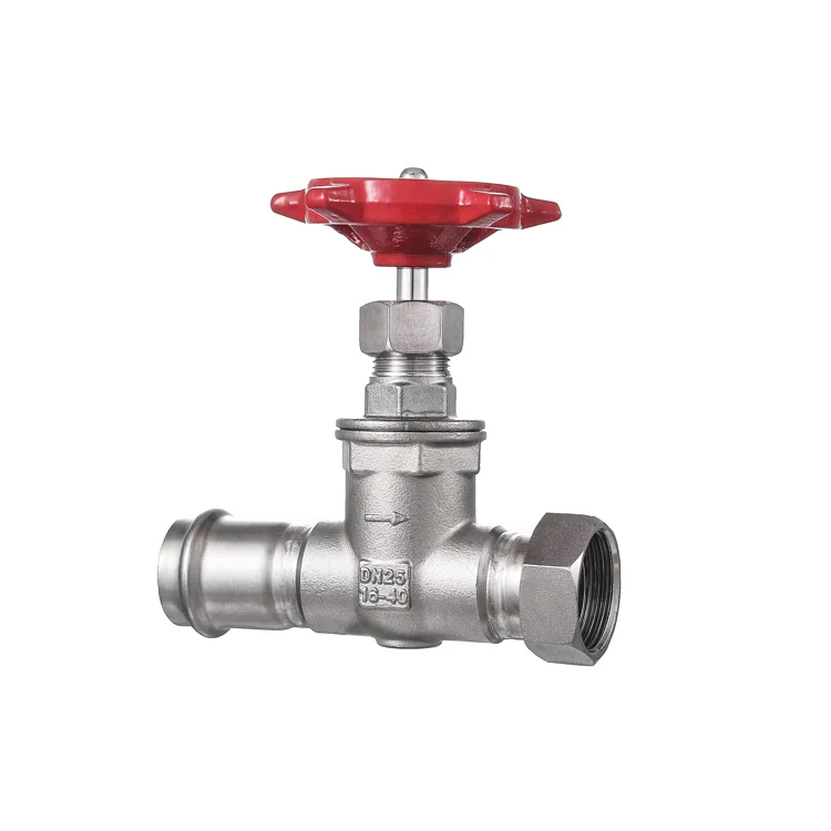 304 Stainless Steel Press Gate Valve stop valve DN25  Press fitting Control Spiral Water press Gate Valves with female fittings