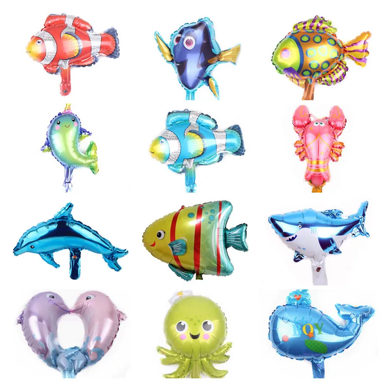mini new arrivals sea ocean animal helium balloons shark Octopus Sea Horse Tropical Fish Lobster foil Balloons