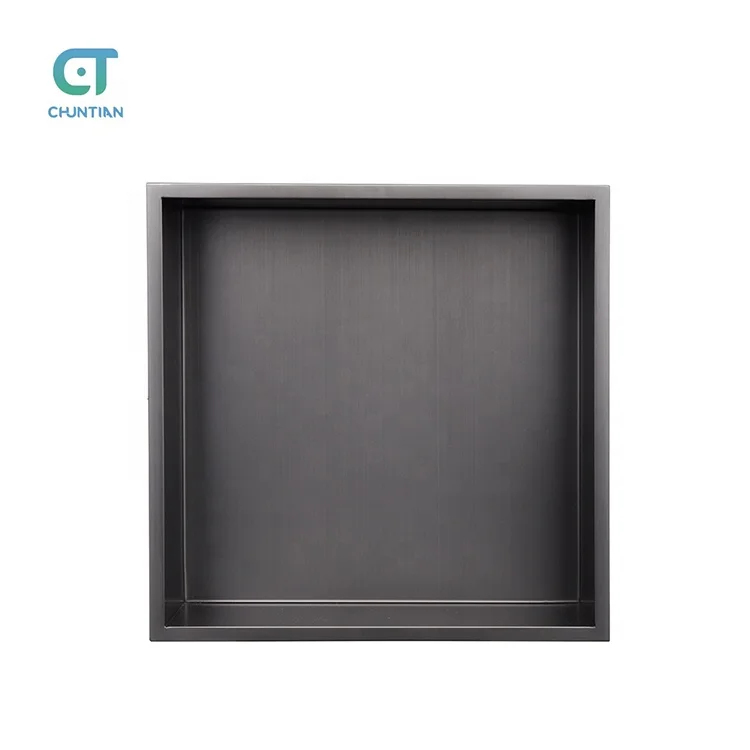 Brushed Stainless Bathroom Shower Niche Customized Wall Mount Shower Shelf Stainless Steel Caddy Storage Niches