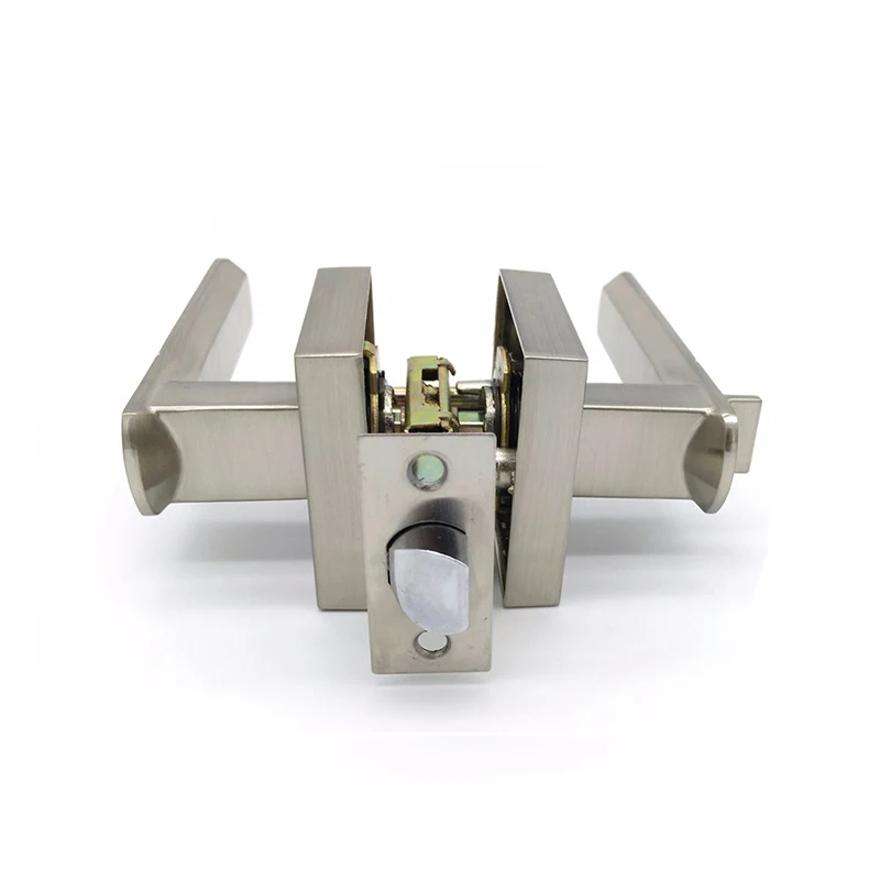 Quick release bathroom  function  zinc alloy leverset rosette door handle lock passage privacy bathroom door lever lock set