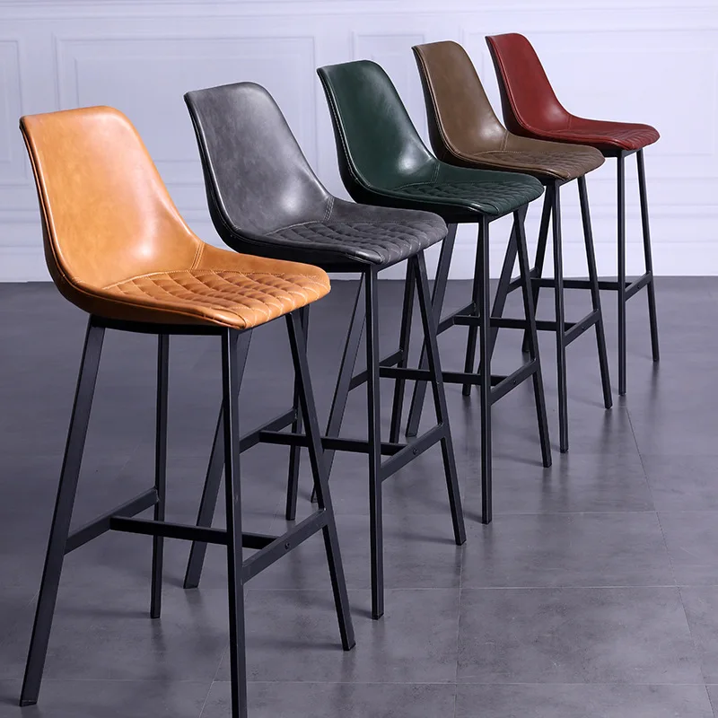Popular Restaurant Event Luxury High Kitchen Dine Chairs Bar Stools Metal And Fabric Nordic Pu Bar Stool