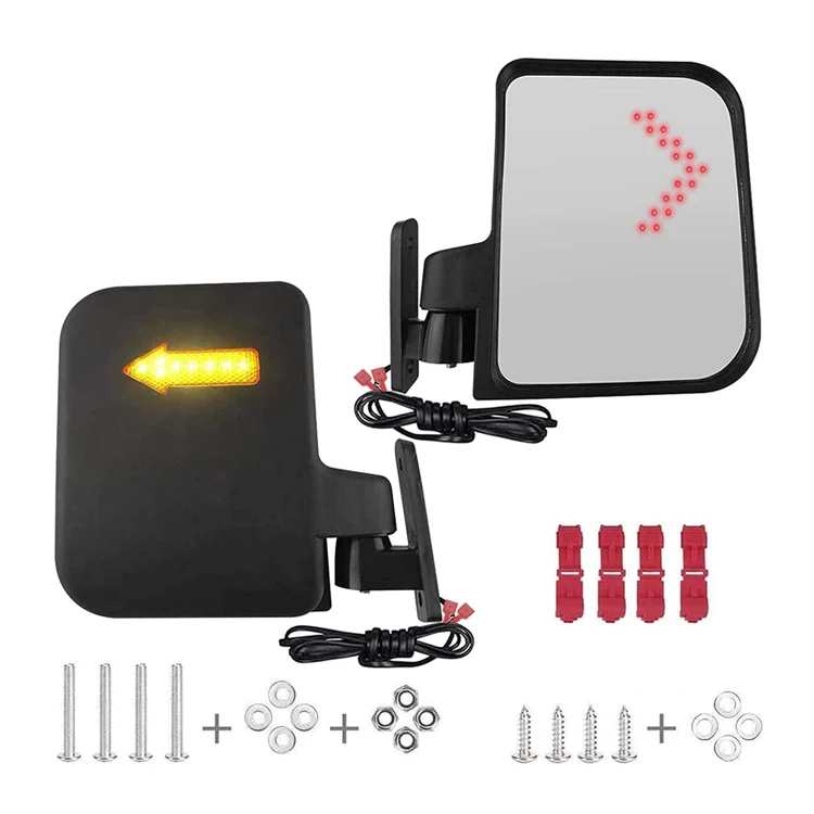 Golf Cart Side Mirrors with LED Turn Signal Light Golf Cart Rear View Mirrors for Club Car EZGO Yamaha Side Mirrors Golf Cart