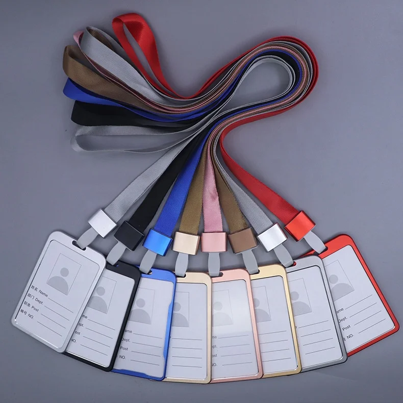 Customize Waterproof Aluminium Alloy Lanyard ID Card Badge Holder Case