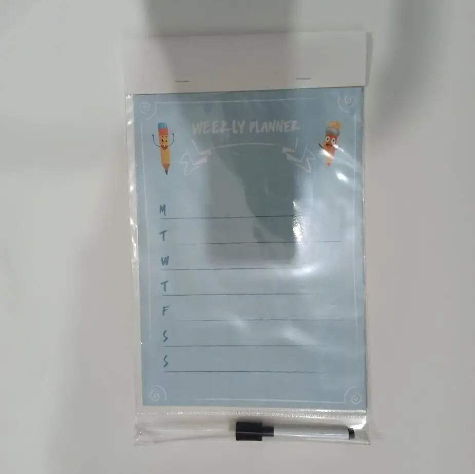 BSCI Magnetic refrigerator dry erase menu chalkboard for kitchen fridge weekly meel planner grocery shopping list notepad colorf