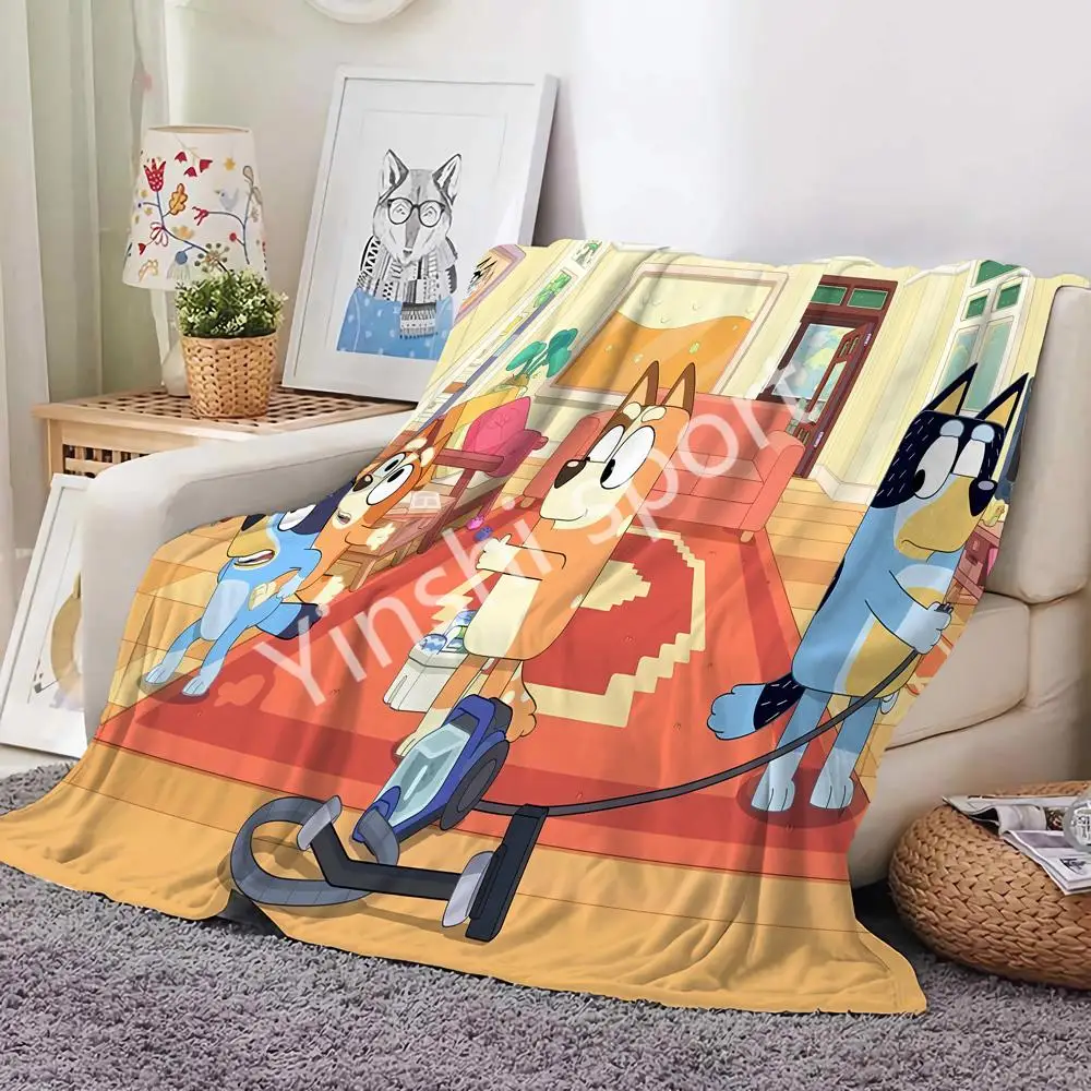 New Arrival Cartoon Blueys Birthday Background Cloth For Birthday Party Blanket Soft Flannel Fleece Warm Throw black Blankets