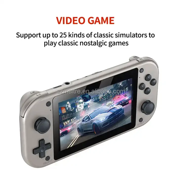 Sliver Gray New M17 Handheld Mini Game Machine 4.3 Inch HD Screen Emuelec Emulator Portable 3D Video Game Player For PSP Games