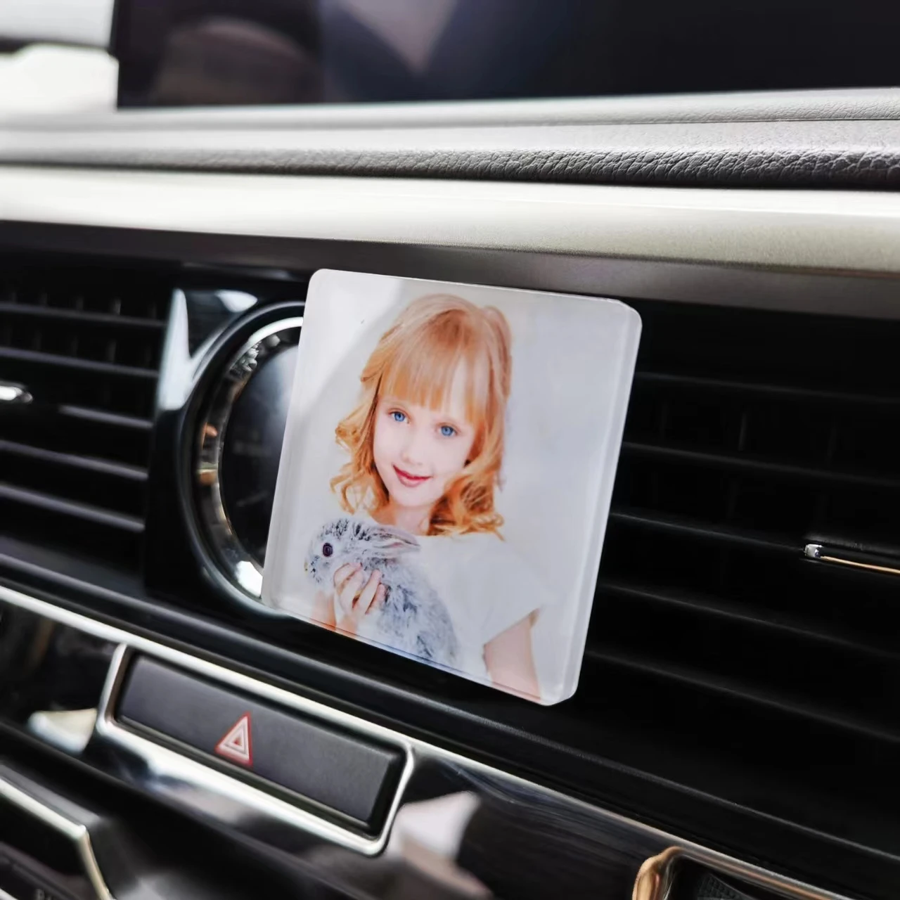 Sublimation blanks acrylic clip single sided Personalized Picture Car Vent Clips Circle square shape 50*50cm