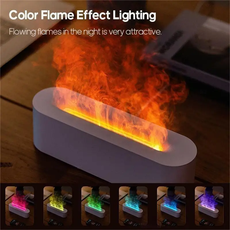 Hot Selling Products 2023 USB Portable Ultrasonic Air Diffuser Essential Oils Flame Humidifier For Home Use