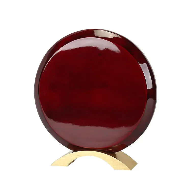 Pavia Custom Piano Finished Shiny Wooden Trophy round Wood Award Plaque pine wood