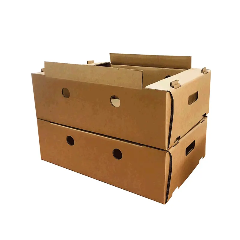 Paper box food recycled kraft paper box fruit cherry box collapsible paper  crate fruit crate