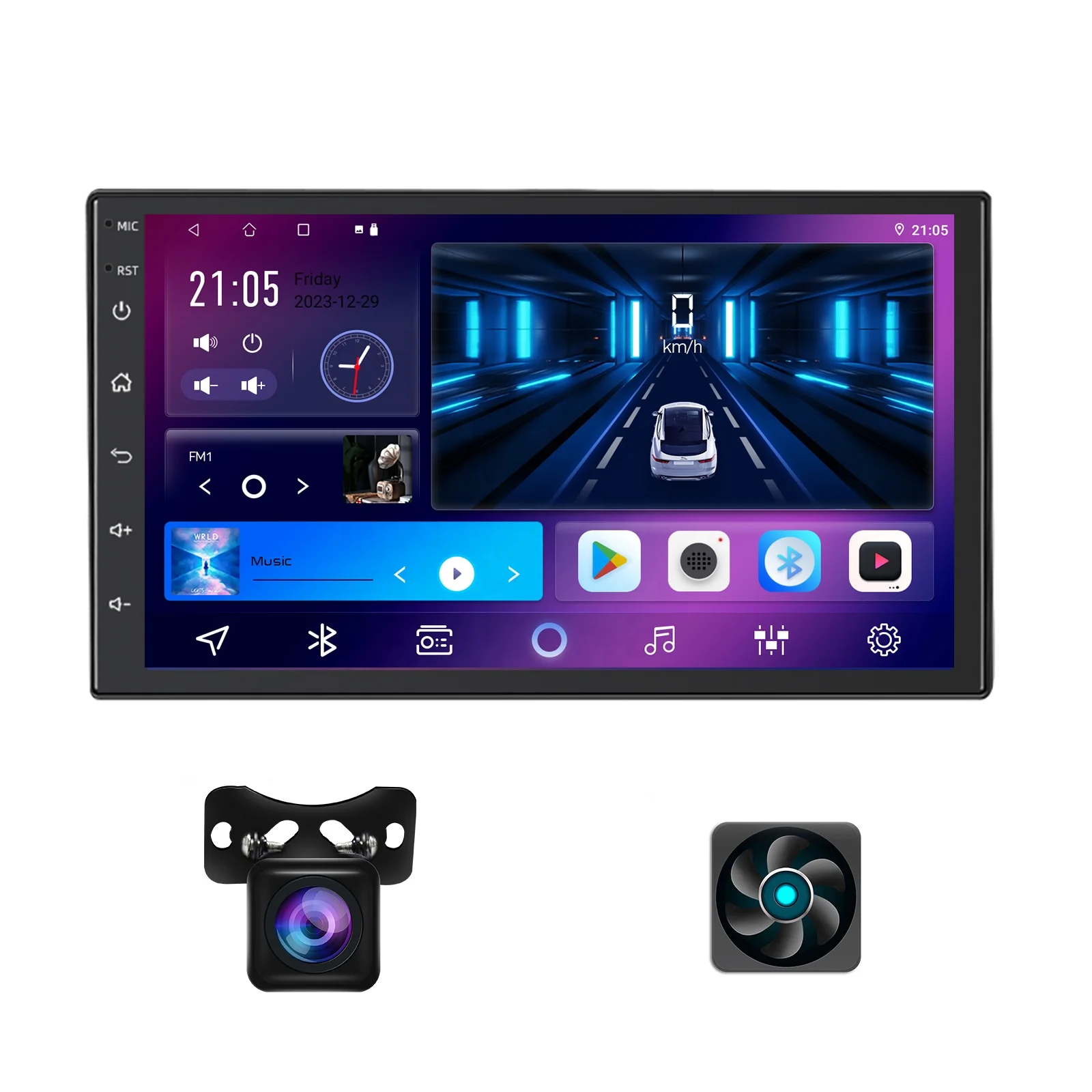 Hot sale 7 inch IPS Touch Screen 2+32GB/2+64GB Android Auto Carplay DSP FM AM RDS Radio GPS Navigation 2 Din Car DVD Player