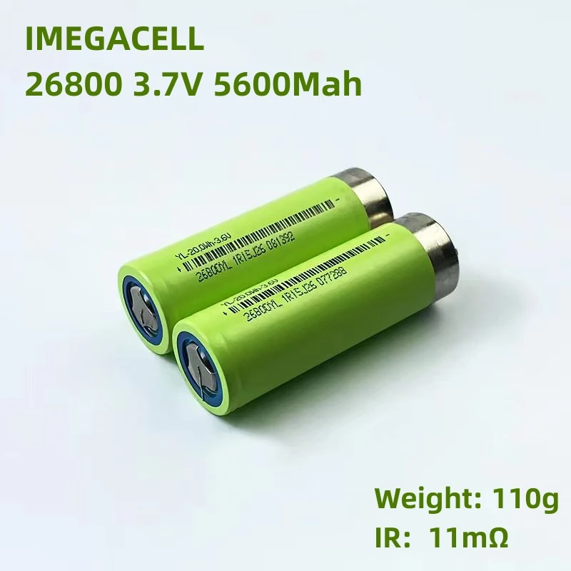 IMEGACELL 26800  3.7v lithium ion battery 6000mah lithium battery 3.7V 26800 battery unit for led flashlight