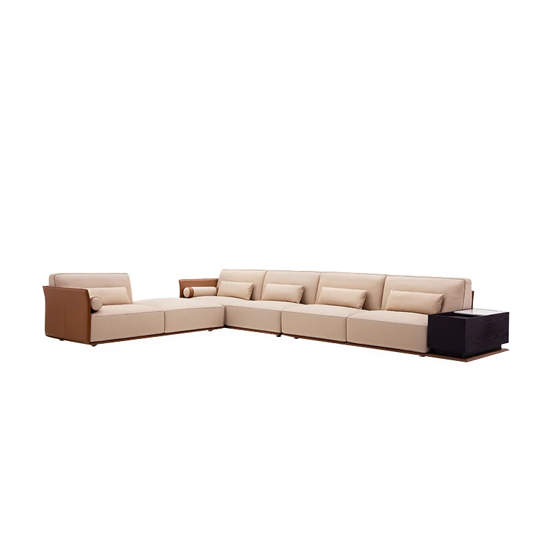 Best price Corner combination white sofa set with small table for living room modern