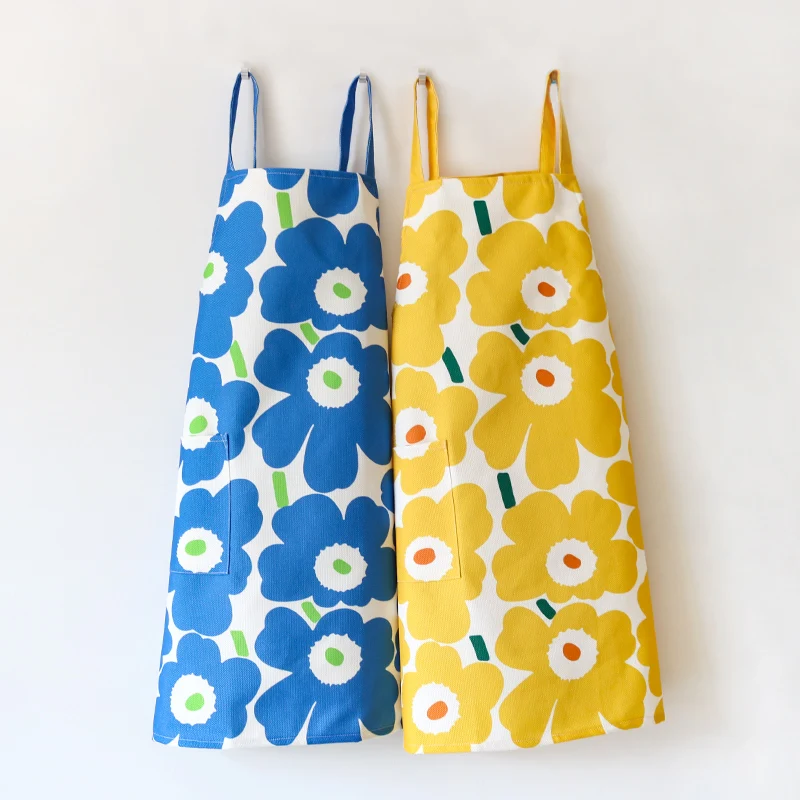 High quality household work apron Custom Logo Chef Cotton/Polyester Waiter Unisex Uniform Cooking Kitchen Bar Aprons