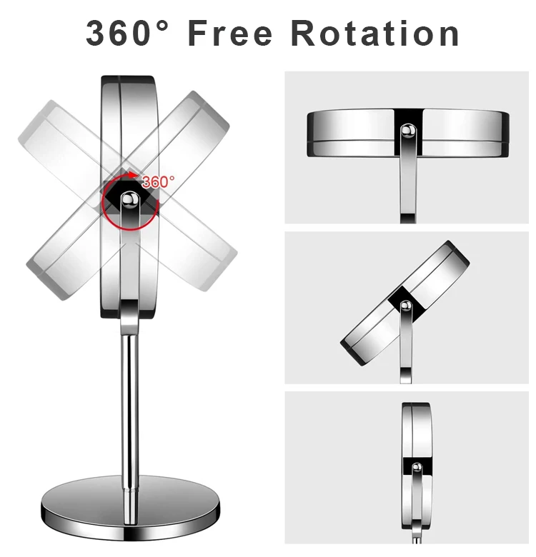 Free Magnifying 2X 3X 5X 7X 10X Standing Desktop led double side makeup mirror with Lights
