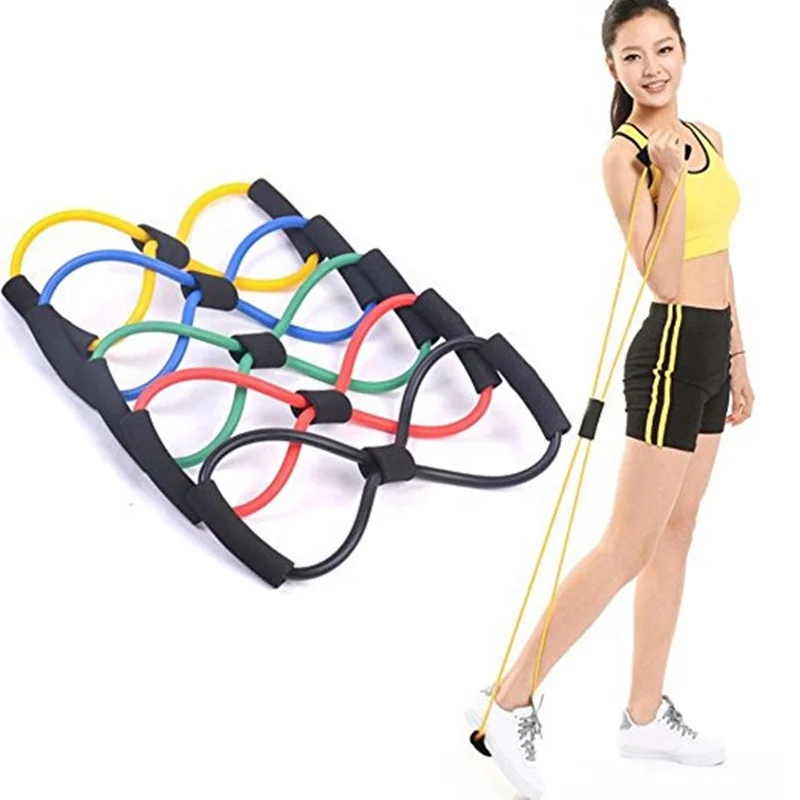 Exercise Bands Resistance Exercise, Figure 8 Fitness Equipment Tube Workout Exercise Elastic Resistance Band for Yoga