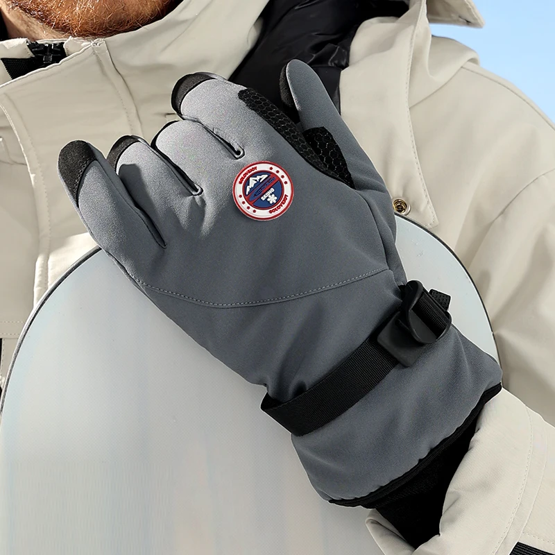 GOLOVEJOY DB69 Black Cowhide Waterproof Leather Insulated Winter Ski Gloves Ski Mittens