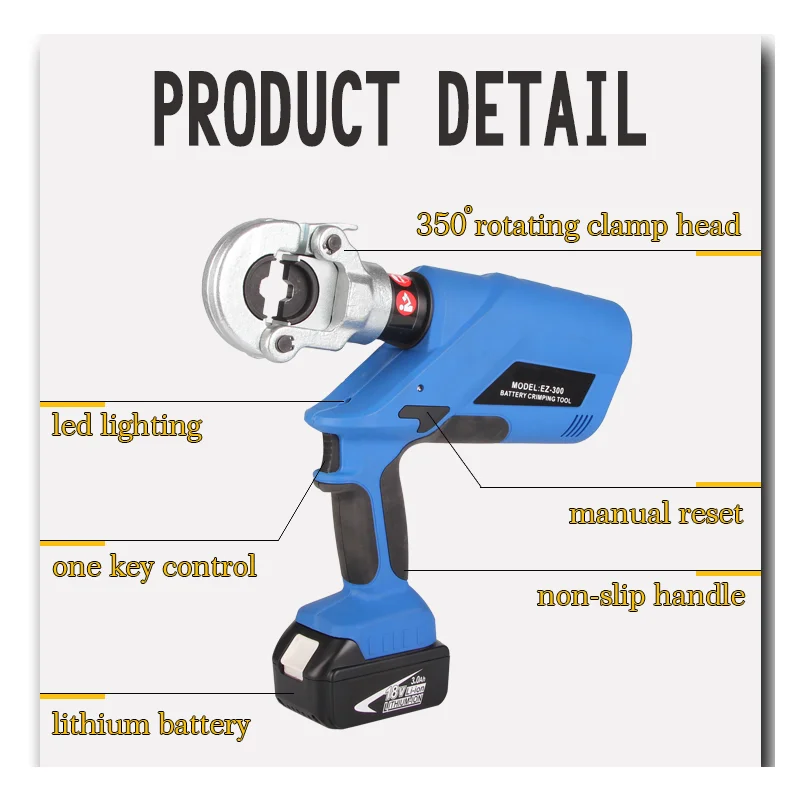 Reliable Quality C/H Type Battery Powered  Wire Clamp Terminal Hydraulic Crimping Tool EZ-400