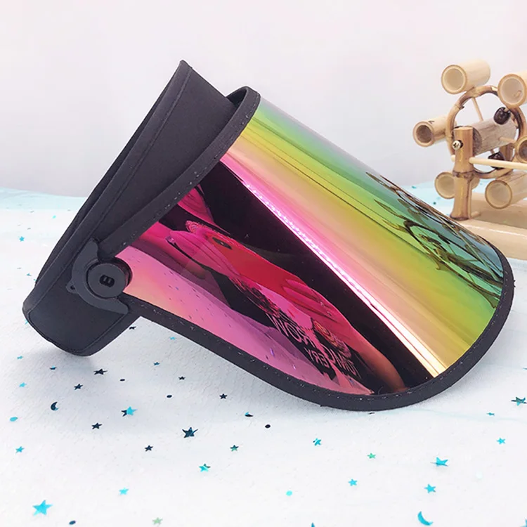 Fishing Colorful plastic pc sun visor cap for UV protection sun visor hat